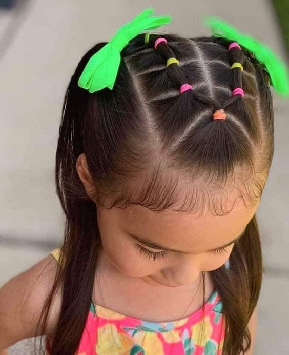 PENTEADO FÁCIL PARA ESCOLA: como fazer um penteado infantil simples e  rápido com liguinhas 